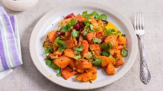 Vegetarian,Dish,-,Baked,Sweet,Potato,With,Parsley,In,A